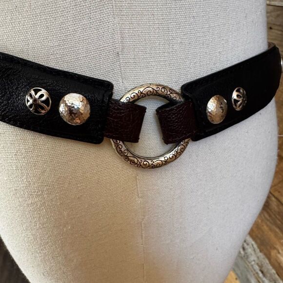 Brighton Black & Brown Leather Concho Circle Belt – B60209 main image 7